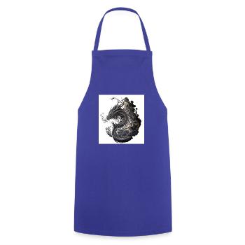 Evil Dragon - Cooking Apron - royal blue - Front - AI Model Male 185 dark (185cm)