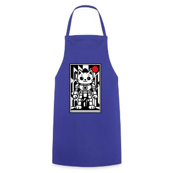 Cat robot in space with red planet - Cooking Apron - royal blue - Front - AI Model Male 185 dark (185cm)