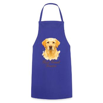 Labrador Retriever Hund - BFF Bester Freund - Kochschürze - Royalblau - Vorne - AI Model Male 185 dark (185cm)