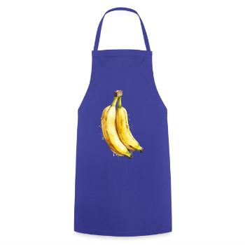 Banane Aquarell - Kochschürze - Royalblau - Vorne - AI Model Male 185 dark (185cm)