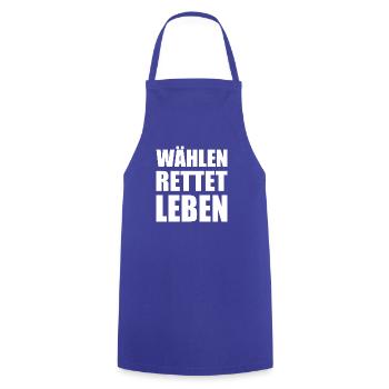 Voting saves lives - Cooking Apron - royal blue - Front - AI Model Male 185 dark (185cm)