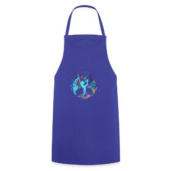 Tree of Life,Tree of Keben,Flowers, Yoga - Cooking Apron - royal blue - Front - AI Model Male 185 dark (185cm)