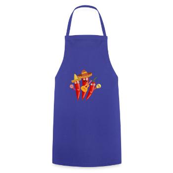 chillis, family,Mexico,mexican,mariachi - Cooking Apron - royal blue - Front - AI Model Male 185 dark (185cm)