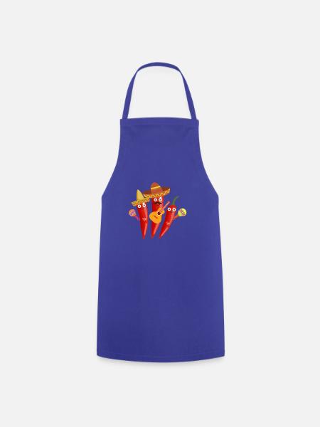 chillis, familie,mexiko,mexikaner,Mariachi - Kochschürze - Royalblau