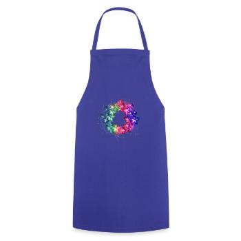 oleander,flowers,wreath,floral,hibiscus - Cooking Apron - royal blue - Front - AI Model Male 185 dark (185cm)
