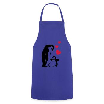 Pinguin Papa / Mama - Baby - Kochschürze - Royalblau - Vorne - AI Model Male 185 dark (185cm)