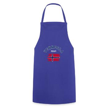 Vennesla Norway - Cooking Apron - royal blue - Front - AI Model Male 185 dark (185cm)