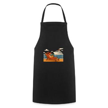 Dragon de croisière - Tablier de cuisine - noir - Devant - AI Model Male 185 dark (185cm)