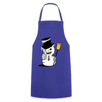Un bonhomme de neige cool avec le pouce vers le haut - Tablier de cuisine - bleu royal - Devant - AI Model Male 185 dark (185cm)