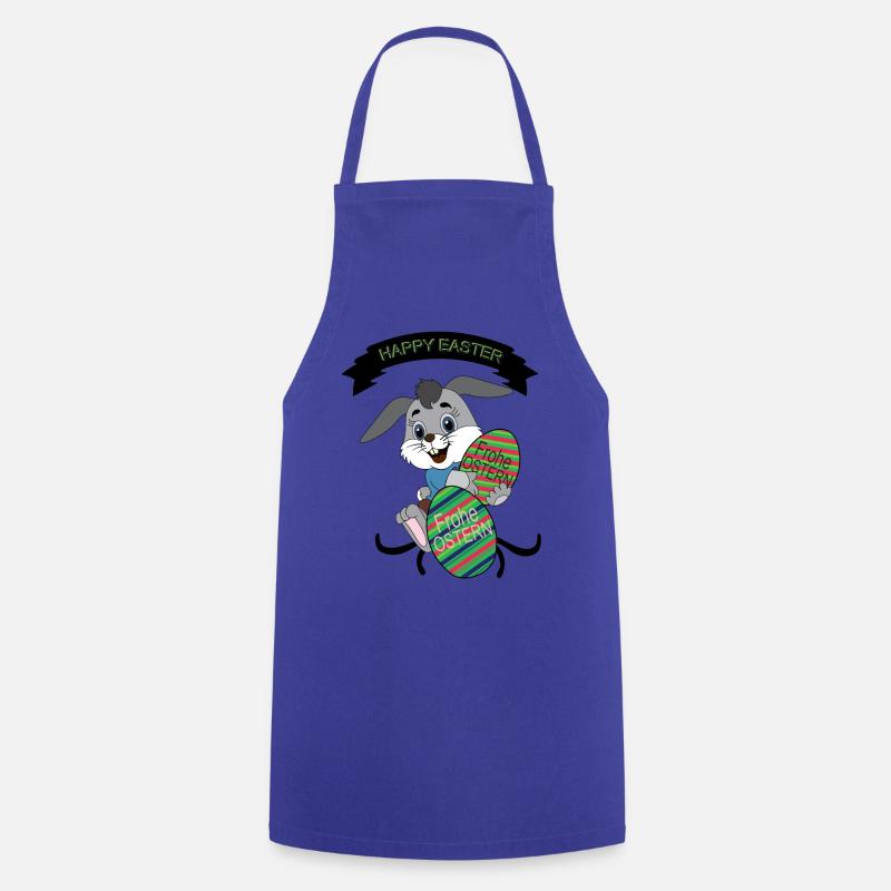 HAPPY EASTER, Easter , Coloured Easter Eggs - Cooking Apron - royal blue