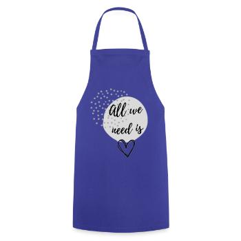 I love clothes / All we need - Cooking Apron - royal blue - Front - AI Model Male 185 dark (185cm)