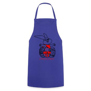 Fröhliche Ostern Osterhase - Kochschürze - Royalblau - Vorne - AI Model Male 185 dark (185cm)