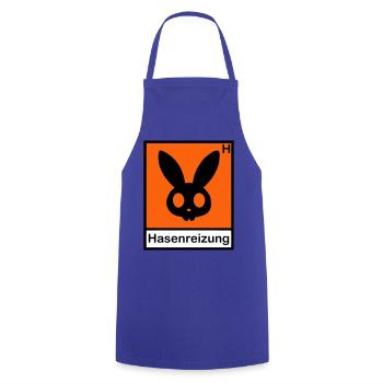 Hasenreizung - Kochschürze - Royalblau - Vorne - AI Model Male 185 dark (185cm)