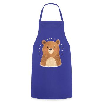 Cuddly bear with a friendly look - Cooking Apron - royal blue - Front - AI Model Male 185 dark (185cm)