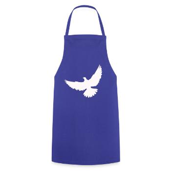 Weisse Taube steigt auf - Kochschürze - Royalblau - Vorne - AI Model Male 185 dark (185cm)