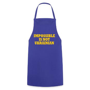 impossible is not ukrainian - ukraine - Tablier de cuisine - bleu royal - Devant - AI Model Male 185 dark (185cm)