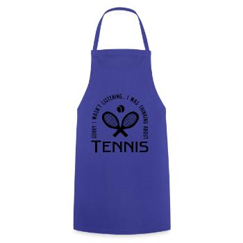 Penser au tennis Hobby Ball Sports Joueur de - Tablier de cuisine - bleu royal - Devant - AI Model Male 185 dark (185cm)