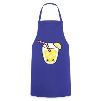 Cute lemonade glass Smile Kawaii - Cooking Apron - royal blue - Front - AI Model Male 185 dark (185cm)
