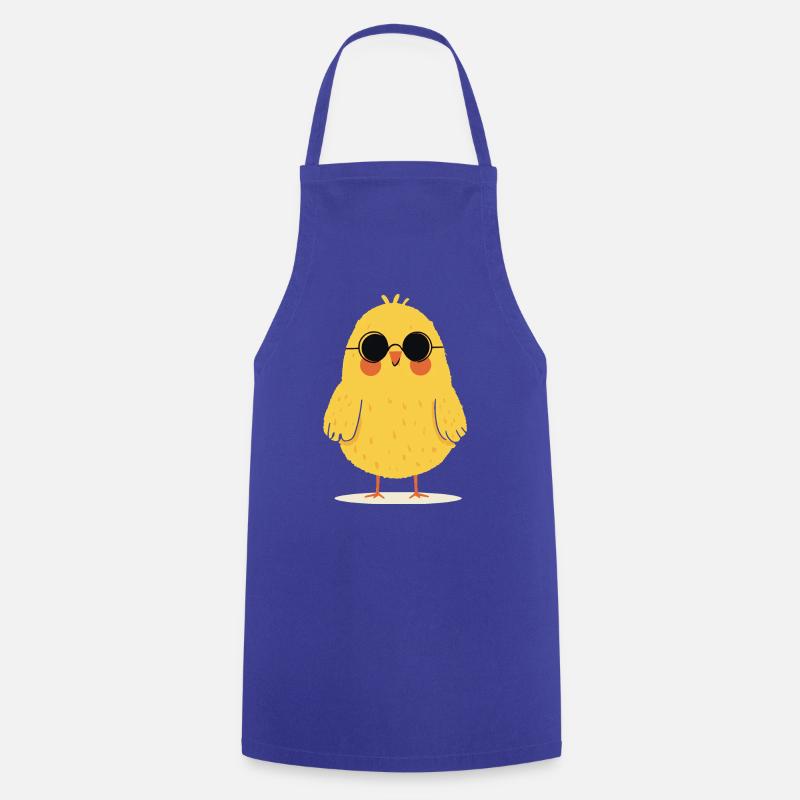 Chick with sunglasses - Cooking Apron - royal blue