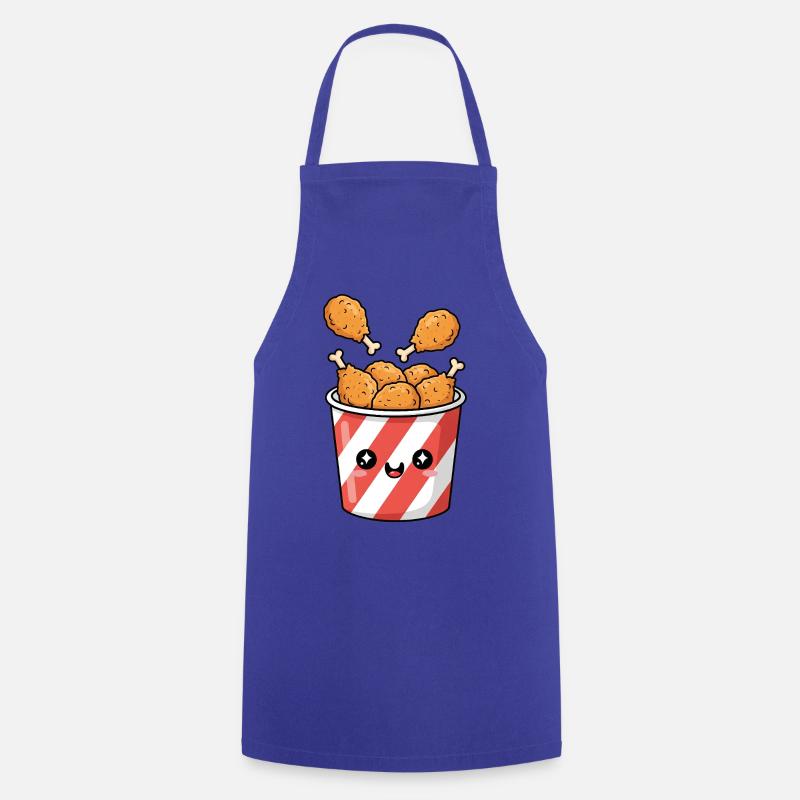 Kawaii Fried Chicken Bucket - Cooking Apron - royal blue