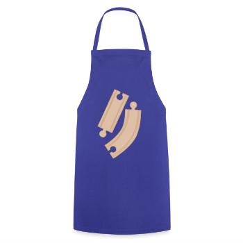 Wooden Curves Puzzle Pattern Rails - Cooking Apron - royal blue - Front - AI Model Male 185 dark (185cm)