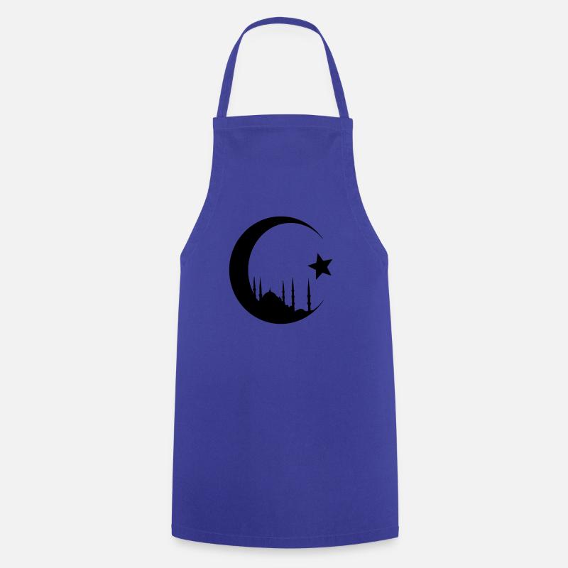 Crescent with mosque - Cooking Apron - royal blue