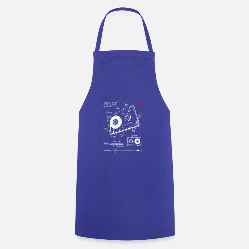 Audio cassette plan - Cooking Apron - royal blue