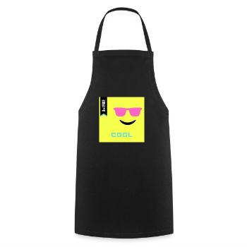 Journée Emoji 2022 - Emoji Cool - Design A - Tablier de cuisine - noir - Devant - AI Model Male 185 dark (185cm)