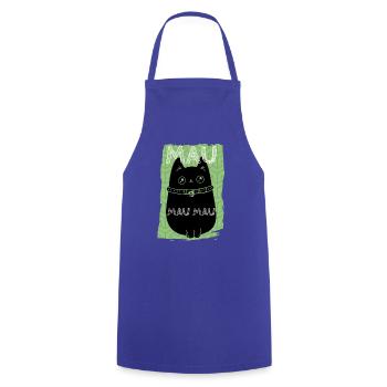 MAU MAU MAU - cat lover animal love cute pet - Kochschürze - Royalblau - Vorne - AI Model Male 185 dark (185cm)