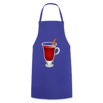 Vin chaud dans un verre – Motif festif de plaisir hivernal - Tablier de cuisine - bleu royal - Devant - AI Model Male 185 dark (185cm)