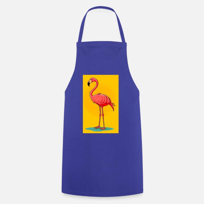 flamingo - Cooking Apron - royal blue
