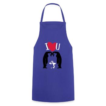 Famille de pingouins - Parents de pingouins - Tablier de cuisine - bleu royal - Devant - AI Model Male 185 dark (185cm)