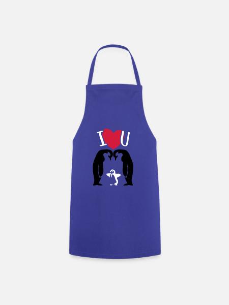 Pinguinfamilie - Pinguin - Eltern - Kochschürze - Royalblau