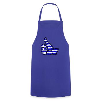 Drapeau de la Grèce OK Symbole utilisé - Tablier de cuisine - bleu royal - Devant - AI Model Male 185 dark (185cm)