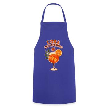 L'Ora dell'Aperitivo - Italienischer Sommer - Kochschürze - Royalblau - Vorne - AI Model Male 185 dark (185cm)