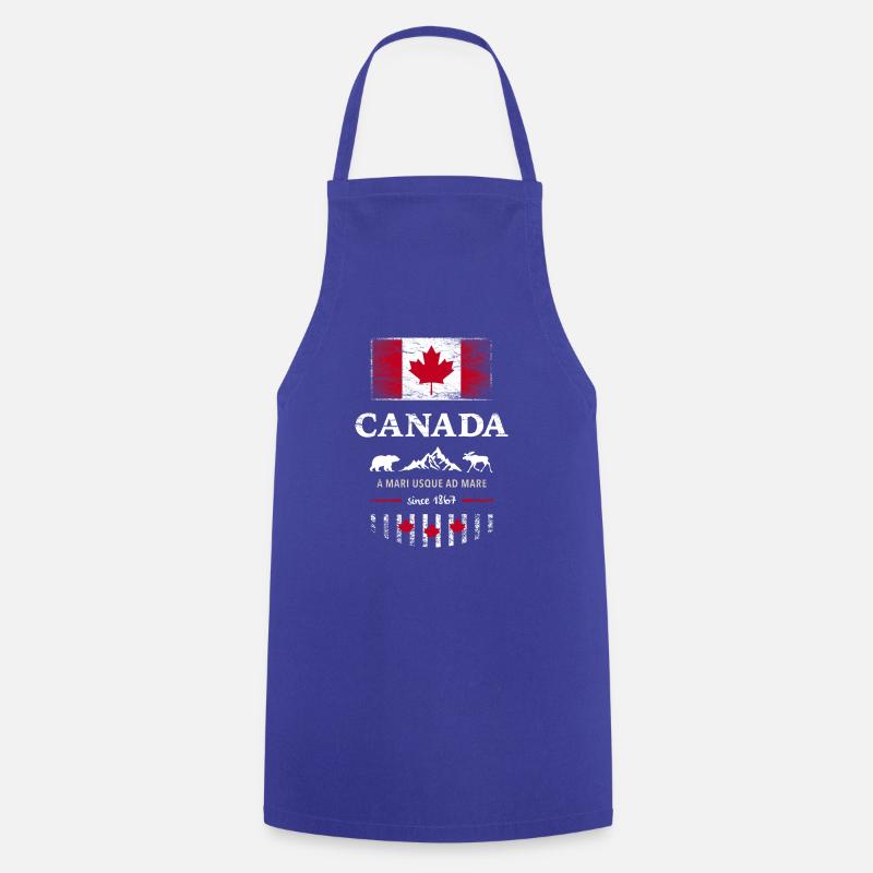 Canada Canada Amérique drapeau feuille d’érable drapeau ours - Tablier de cuisine - bleu royal