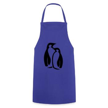 Couple de pingouins - maman et papa - pingouin - Tablier de cuisine - bleu royal - Devant - AI Model Male 185 dark (185cm)