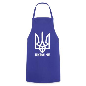 Ukraine - Kochschürze - Royalblau - Vorne - AI Model Male 185 dark (185cm)
