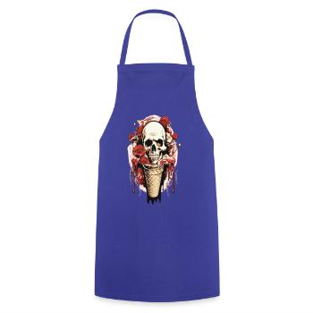 Skull Eistüte mit Rosen und Wachs - Cooking Apron - royal blue - Front - AI Model Male 185 dark (185cm)