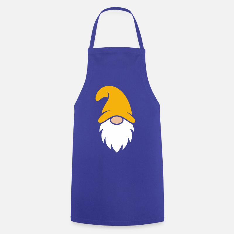 Orange Hat Gnome Illustration - Cooking Apron - royal blue