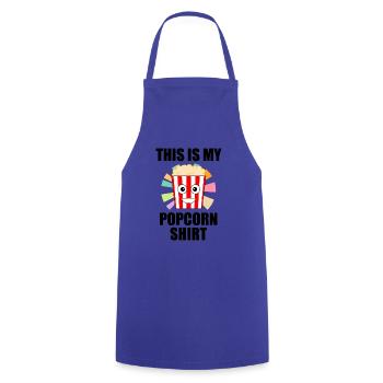 Popcorn Chef Ironic Saying Manger du maïs - Tablier de cuisine - bleu royal - Devant - AI Model Male 185 dark (185cm)
