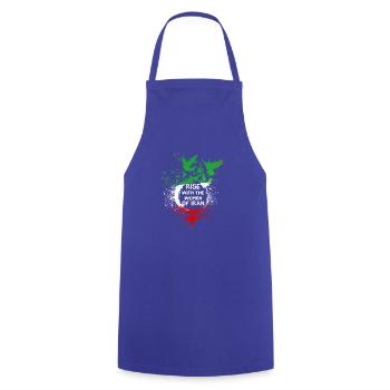 Rise with the women of iran,women life freedom - Cooking Apron - royal blue - Front - AI Model Male 185 dark (185cm)