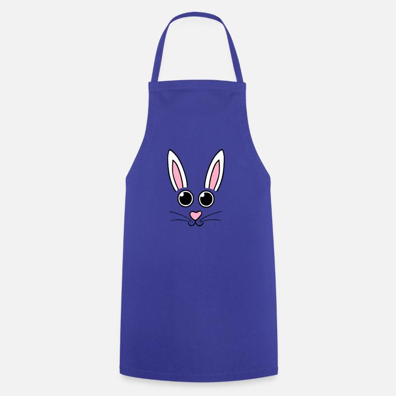 Visage de lapin de Pâques - mignon visage de lapin de Pâques - Tablier de cuisine - bleu royal