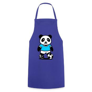 Panda footballeur mignon et stylé Kawaii Foot - Tablier de cuisine - bleu royal - Devant - AI Model Male 185 dark (185cm)