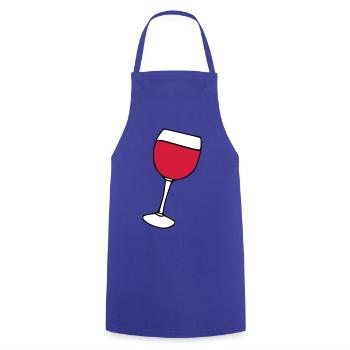 Rotwein im Glas - Kochschürze - Royalblau - Vorne - AI Model Male 185 dark (185cm)