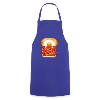 Egg, Bacon & Toast - Cooking Apron - royal blue - Front - AI Model Male 185 dark (185cm)