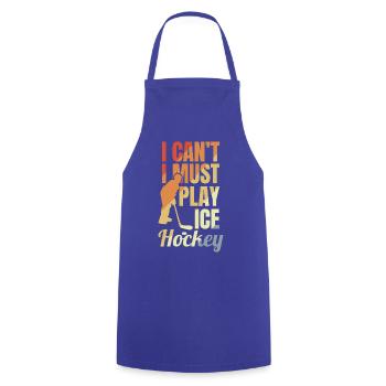 Ich kann nicht, muss Eishockey spielen - Cooking Apron - royal blue - Front - AI Model Male 185 dark (185cm)