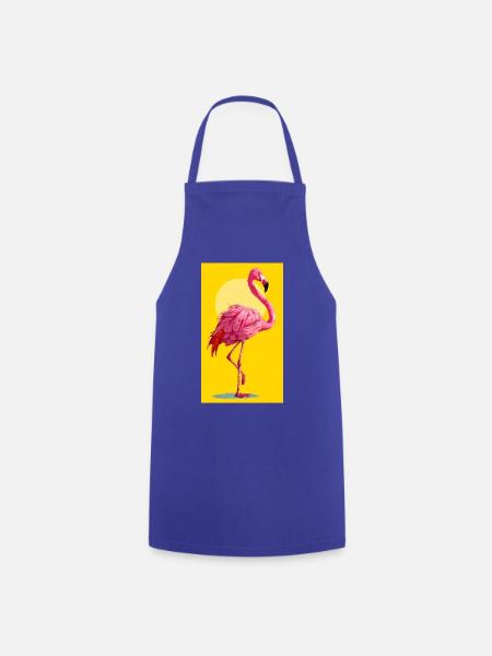 Flamingo - Kochschürze - Royalblau