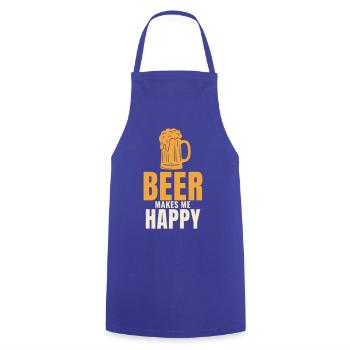 Beer Makes Me Happy lustiger Bier Spruch - Kochschürze - Royalblau - Vorne - AI Model Male 185 dark (185cm)