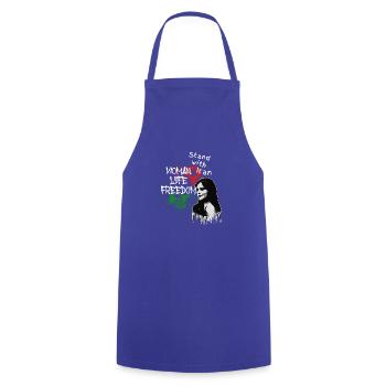 woman life freedom,vögel,iran,graffiti,Mahsa Amini - Cooking Apron - royal blue - Front - AI Model Male 185 dark (185cm)